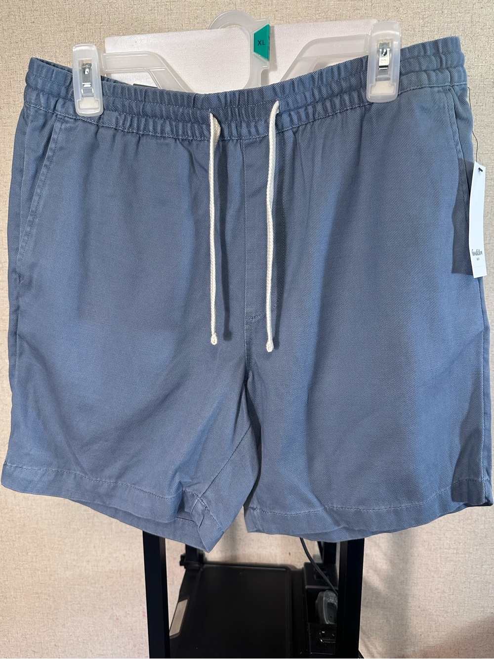Vintage Pull-On Shorts in Dusty Slate Blue
